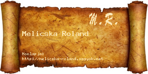 Melicska Roland névjegykártya